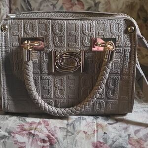 Bebe Textured Gray Satchel